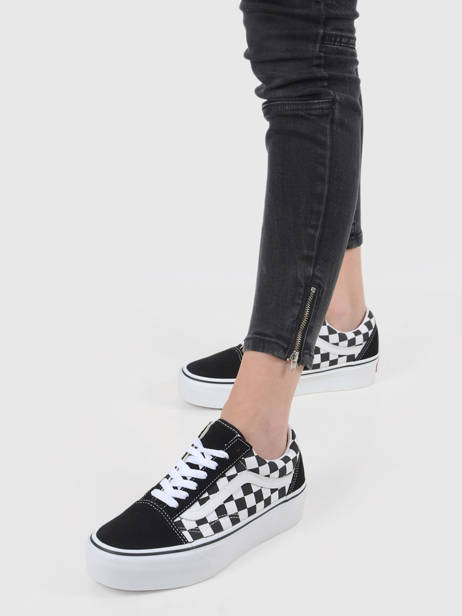 Checkerboard Old Skool Platform Sneakers Vans Zwart women 3B3UHRK1 ander zicht 1