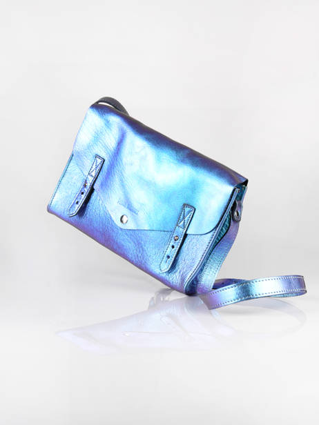 Cross Body Tas L'indispensable Scarabee Leder Paul marius Blauw scarabee INDISSCA ander zicht 2