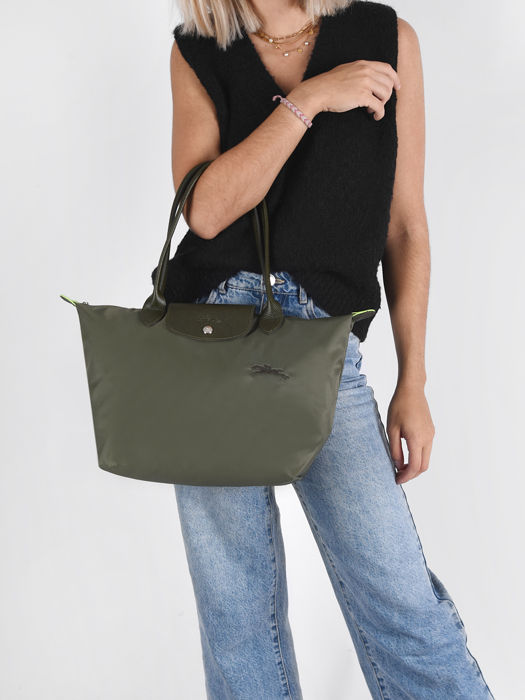 Longchamp Le pliage green Schoudertas Groen