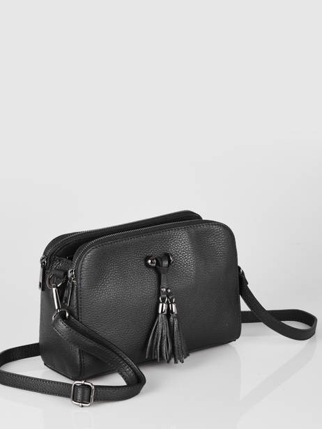 Cross Body Tas Caviar Leder Milano Zwart caviar CA21101 ander zicht 2