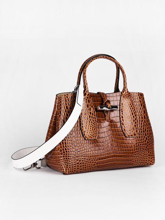 Longchamp Roseau Croco Juwelen Wit