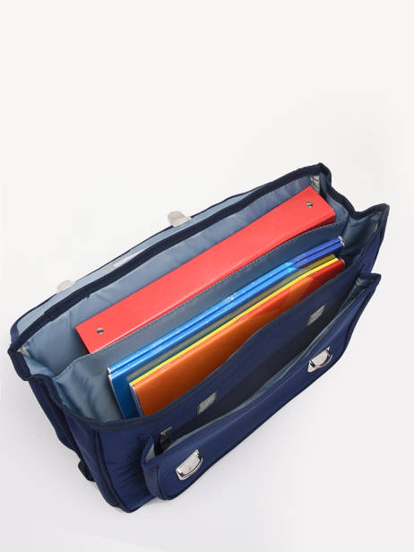 Boekentas 2 Compartimenten Caramel et cie Blauw fier GA ander zicht 3