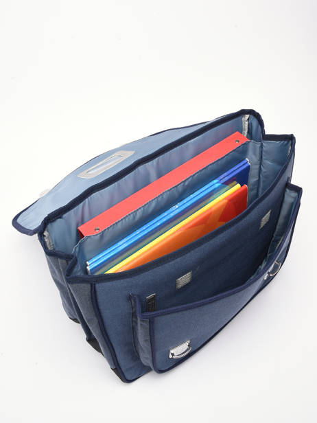 Boekentas 2 Compartimenten Caramel et cie Blauw fier GA ander zicht 3