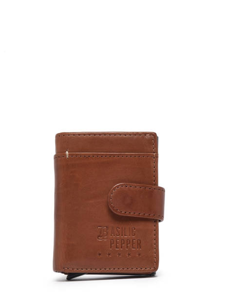 Porte Cartes Leder Basilic pepper Bruin traveler BTRA96