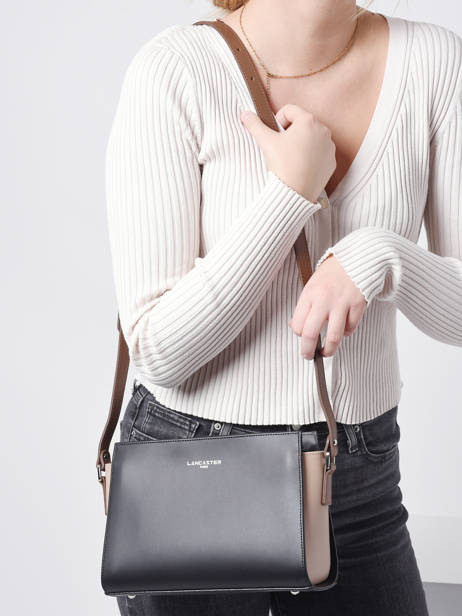 Cross Body Tas Smooth Leder Lancaster Zwart smooth 437-02 ander zicht 1