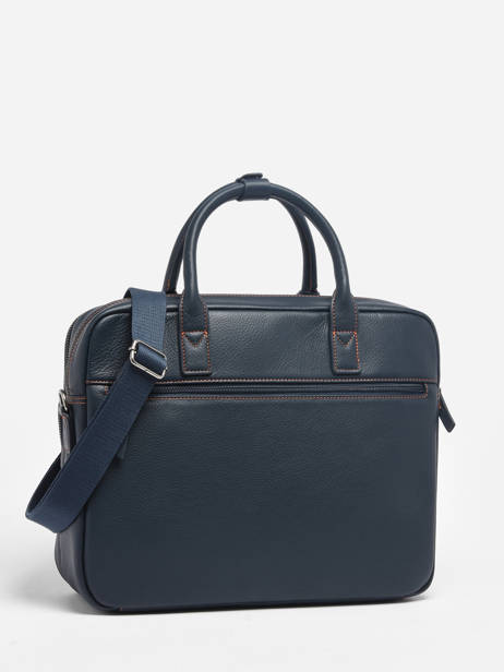 Documententas 2 Compartimenten Foulonné Leder Etrier Blauw foulonne EFOU8152 ander zicht 4