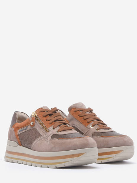 Sneakers Panthea Uit Leder Mephisto Beige women PANTHEA ander zicht 3