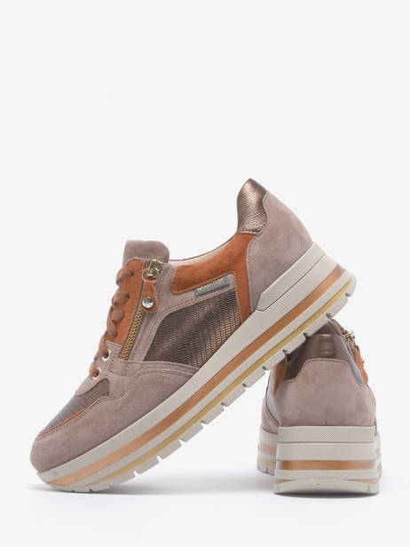 Sneakers Panthea Uit Leder Mephisto Beige women PANTHEA ander zicht 4