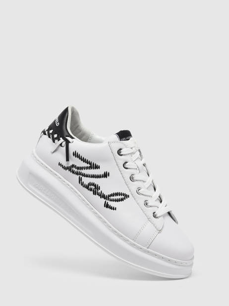 Sneakers Kapri Whipstitch Uit Leder Karl lagerfeld Wit women KL62572 ander zicht 2