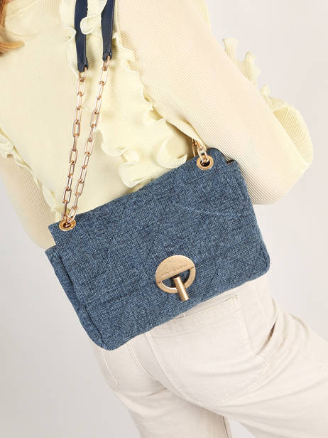 Cross Body Tas Moon Linnen Vanessa bruno Blauw moon 70V40329 ander zicht 2