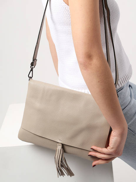 Cross Body Tas Caviar Leder Milano Beige caviar CA21062 ander zicht 1
