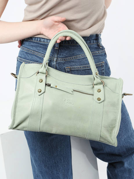 Handtas Cow Leder Basilic pepper Groen cow BCOW22 ander zicht 1