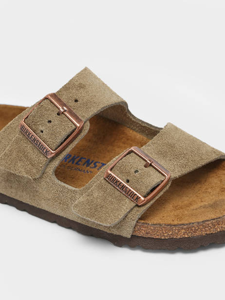 Slippers Arizona Uit Leder Birkenstock Beige women 951303 ander zicht 1