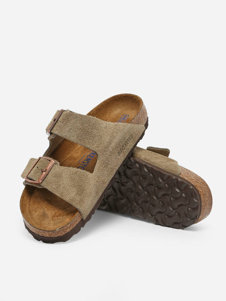 Slippers Arizona Uit Leder Birkenstock Beige women 951303 ander zicht 2