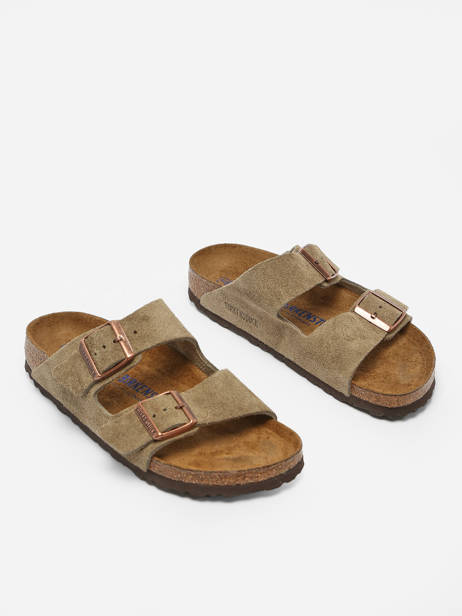 Slippers Arizona Uit Leder Birkenstock Beige women 951303 ander zicht 3
