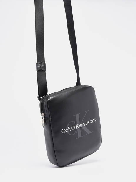 Cross Body Tas Calvin klein jeans Zwart monogram soft K510108 ander zicht 2