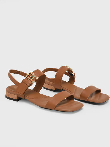 Sandalen Uit Leder Tommy hilfiger Bruin women 7094GU9 ander zicht 2