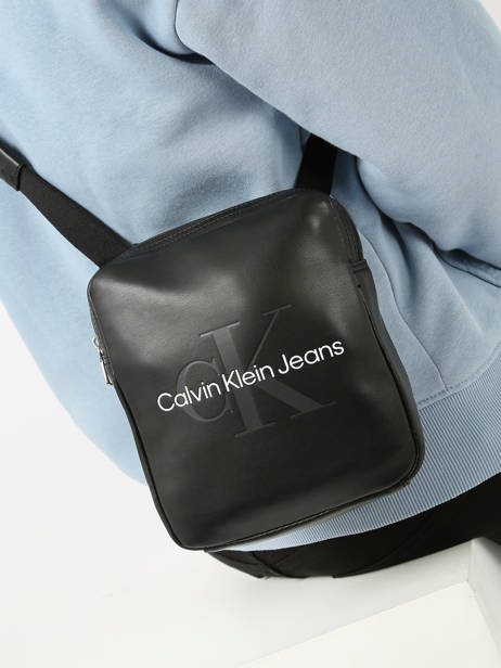 Cross Body Tas Calvin klein jeans Zwart monogram soft K510108 ander zicht 1