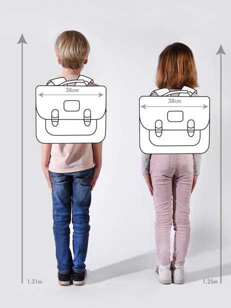 Boekentas Voor Kinderen 2 Compartimenten Cameleon Roze vintage fantasy CA38 ander zicht 1