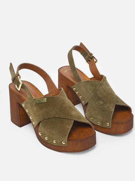 Sandalen Met Hak Tessy Uit Leder Les tropeziennes Groen women TESSY ander zicht 3