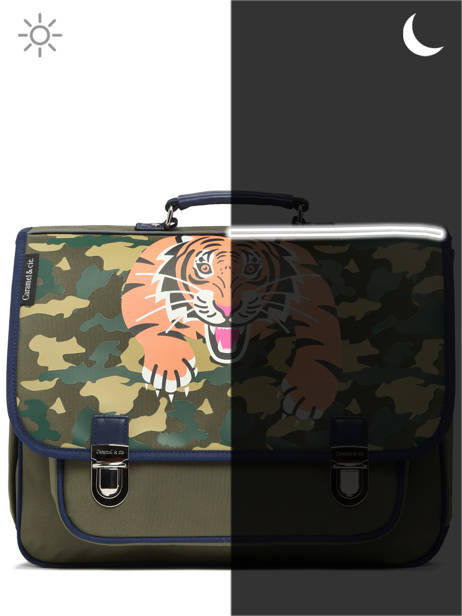 Boekentas 2 Compartimenten Caramel et cie Groen fier GA ander zicht 4