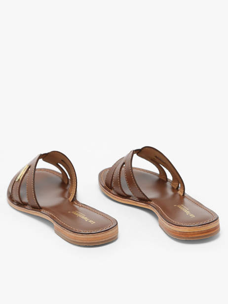 Slippers Damia Uit Leder Les tropeziennes Bruin women DAMIA ander zicht 5