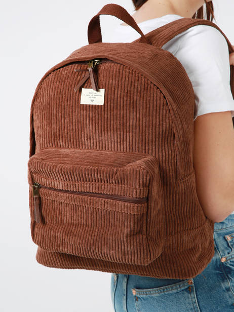 Rugzak 1 Compartiment Roxy Bruin back to school RJBP4653 ander zicht 1