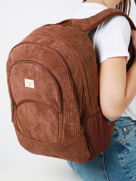 Rugzak 2 Compartimenten Roxy Bruin back to school RJBP4654 ander zicht 1