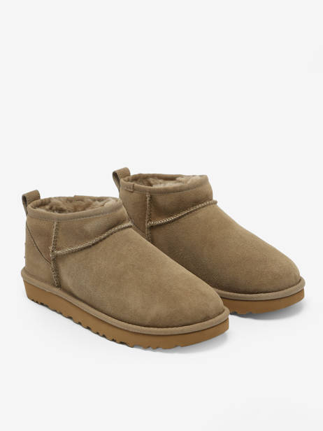 Boots Classic Ultra Mini Uit Leder Ugg Beige women - 01116109 ander zicht 4